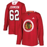 Adidas Chicago Blackhawks 62 Luke Johnson Authentic Red Home Practice Men's NHL Jersey