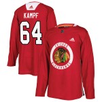 Adidas Chicago Blackhawks 64 David Kampf Authentic Red Home Practice Men's NHL Jersey