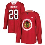 Adidas Chicago Blackhawks 28 Steve Larmer Authentic Red Home Practice Men's NHL Jersey