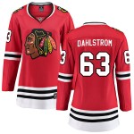 Fanatics Branded Chicago Blackhawks 63 Carl Dahlstrom Red Breakaway Home Women's NHL Jersey