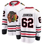Fanatics Branded Chicago Blackhawks 62 Luke Johnson White Breakaway Away Youth NHL Jersey