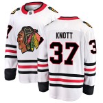 Fanatics Branded Chicago Blackhawks 37 Graham Knott White Breakaway Away Youth NHL Jersey