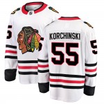 Fanatics Branded Chicago Blackhawks 55 Kevin Korchinski White Breakaway Away Youth NHL Jersey