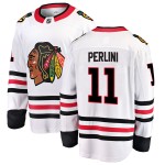 Fanatics Branded Chicago Blackhawks 11 Brendan Perlini White Breakaway Away Youth NHL Jersey