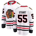 Fanatics Branded Chicago Blackhawks 55 Mark Stuart White Breakaway Away Youth NHL Jersey