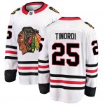 Fanatics Branded Chicago Blackhawks 25 Jarred Tinordi White Breakaway Away Youth NHL Jersey