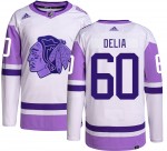 Adidas Chicago Blackhawks 60 Collin Delia Authentic Hockey Fights Cancer Youth NHL Jersey