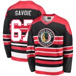 Fanatics Branded Chicago Blackhawks 67 Samuel Savoie Premier Red/Black Breakaway Heritage Youth NHL Jersey