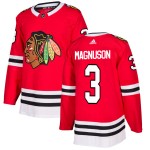 Adidas Chicago Blackhawks 3 Keith Magnuson Authentic Red Men's NHL Jersey