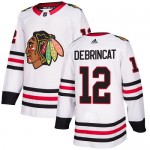Adidas Chicago Blackhawks 12 Alex DeBrincat Authentic White Away Youth NHL Jersey