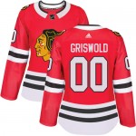 Adidas Chicago Blackhawks 00 Clark Griswold Authentic Red Home Women's NHL Jersey