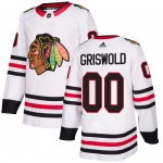Adidas Chicago Blackhawks 00 Clark Griswold Authentic White Away Women's NHL Jersey