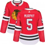 Adidas Chicago Blackhawks 5 Connor Murphy Authentic Red Home Women's NHL Jersey