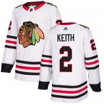 Adidas Chicago Blackhawks 2 Duncan Keith Authentic White Away Women's NHL Jersey
