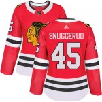 Adidas Chicago Blackhawks 45 Luc Snuggerud Authentic Red Home Women's NHL Jersey