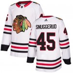 Adidas Chicago Blackhawks 45 Luc Snuggerud Authentic White Away Women's NHL Jersey