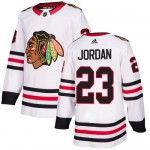 Adidas Chicago Blackhawks 23 Michael Jordan Authentic White Away Youth NHL Jersey