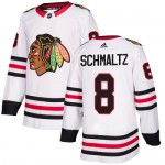 Adidas Chicago Blackhawks 8 Nick Schmaltz Authentic White Away Youth NHL Jersey