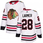 Adidas Chicago Blackhawks 28 Steve Larmer Authentic White Away Women's NHL Jersey