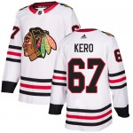 Adidas Chicago Blackhawks 67 Tanner Kero Authentic White Away Women's NHL Jersey