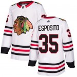 Adidas Chicago Blackhawks 35 Tony Esposito Authentic White Away Women's NHL Jersey