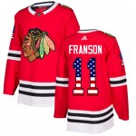 Adidas Chicago Blackhawks 11 Cody Franson Authentic Red USA Flag Fashion Youth NHL Jersey