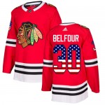 Adidas Chicago Blackhawks 30 ED Belfour Authentic Red USA Flag Fashion Youth NHL Jersey