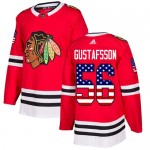 Adidas Chicago Blackhawks 56 Erik Gustafsson Authentic Red USA Flag Fashion Youth NHL Jersey