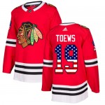 Adidas Chicago Blackhawks 19 Jonathan Toews Authentic Red USA Flag Fashion Youth NHL Jersey