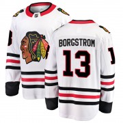 Fanatics Branded Chicago Blackhawks 13 Henrik Borgstrom White Breakaway Away Men's NHL Jersey