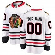 Fanatics Branded Chicago Blackhawks 00 Custom White Breakaway Away Men's NHL Jersey