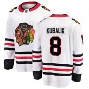 Fanatics Branded Chicago Blackhawks 8 Dominik Kubalik White Breakaway Away Men's NHL Jersey