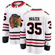 Fanatics Branded Chicago Blackhawks 35 Petr Mrazek White Breakaway Away Men's NHL Jersey