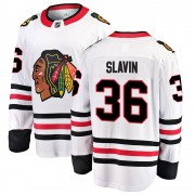 Fanatics Branded Chicago Blackhawks 36 Josiah Slavin White Breakaway Away Men's NHL Jersey