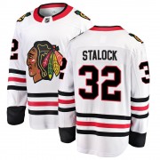 Fanatics Branded Chicago Blackhawks 32 Alex Stalock White Breakaway Away Men's NHL Jersey