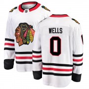 Fanatics Branded Chicago Blackhawks 0 Dylan Wells White Breakaway Away Men's NHL Jersey