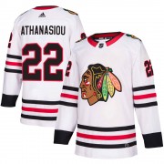 Adidas Chicago Blackhawks 22 Andreas Athanasiou Authentic White Away Youth NHL Jersey