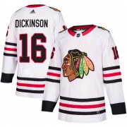 Adidas Chicago Blackhawks 16 Jason Dickinson Authentic White Away Youth NHL Jersey