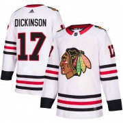 Adidas Chicago Blackhawks 17 Jason Dickinson Authentic White Away Youth NHL Jersey