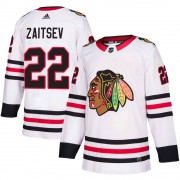 Adidas Chicago Blackhawks 22 Nikita Zaitsev Authentic White Away Youth NHL Jersey