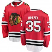 Fanatics Branded Chicago Blackhawks 35 Petr Mrazek Red Breakaway Home Youth NHL Jersey