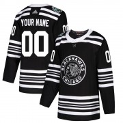 Adidas Chicago Blackhawks 00 Custom Authentic Black Custom 2019 Winter Classic Men's NHL Jersey