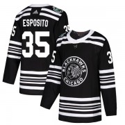 Adidas Chicago Blackhawks 35 Tony Esposito Authentic Black 2019 Winter Classic Men's NHL Jersey