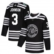 Adidas Chicago Blackhawks 3 Jack Johnson Authentic Black 2019 Winter Classic Men's NHL Jersey