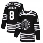 Adidas Chicago Blackhawks 8 Jack Johnson Authentic Black 2019 Winter Classic Men's NHL Jersey