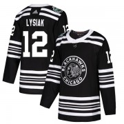 Adidas Chicago Blackhawks 12 Tom Lysiak Authentic Black 2019 Winter Classic Men's NHL Jersey