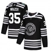 Adidas Chicago Blackhawks 35 Petr Mrazek Authentic Black 2019 Winter Classic Men's NHL Jersey