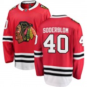Fanatics Branded Chicago Blackhawks 40 Arvid Soderblom Red Breakaway Home Men's NHL Jersey