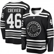 Fanatics Branded Chicago Blackhawks 46 Louis Crevier Premier Black Breakaway Alternate 2019/20 Men's NHL Jersey