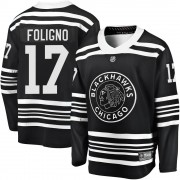 Fanatics Branded Chicago Blackhawks 17 Nick Foligno Premier Black Breakaway Alternate 2019/20 Men's NHL Jersey